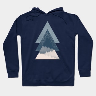 Geometric abstract night landscape art Hoodie